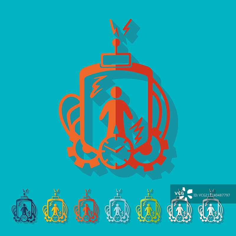 扁平风格时光机图片素材