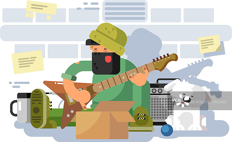 地下通道中的街头音乐家图片素材