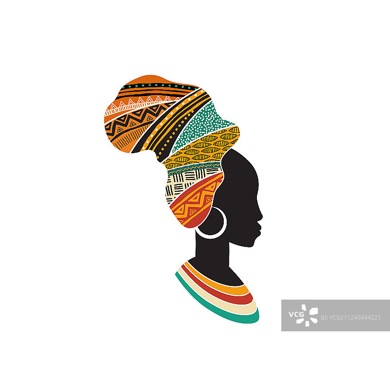 带有非洲地图的非洲女性剪影图片素材