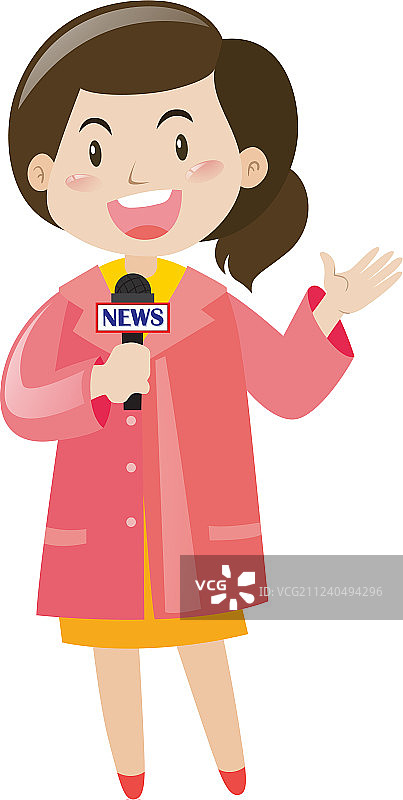 带麦克风的新闻记者图片素材