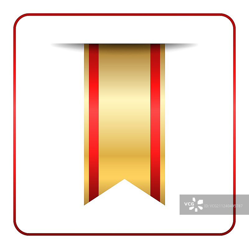 孤立的红金色书签图片素材