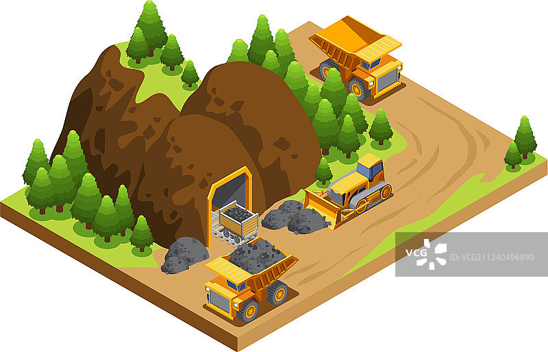 2.5D煤炭开采业模板图片素材