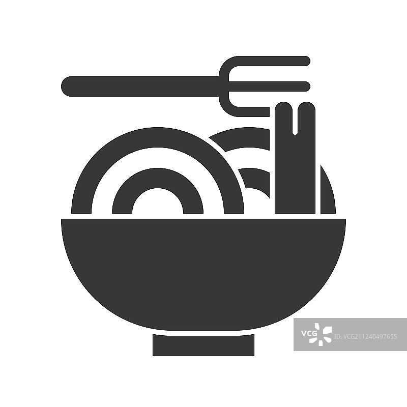 面碗和叉子食品饮料标志图片素材