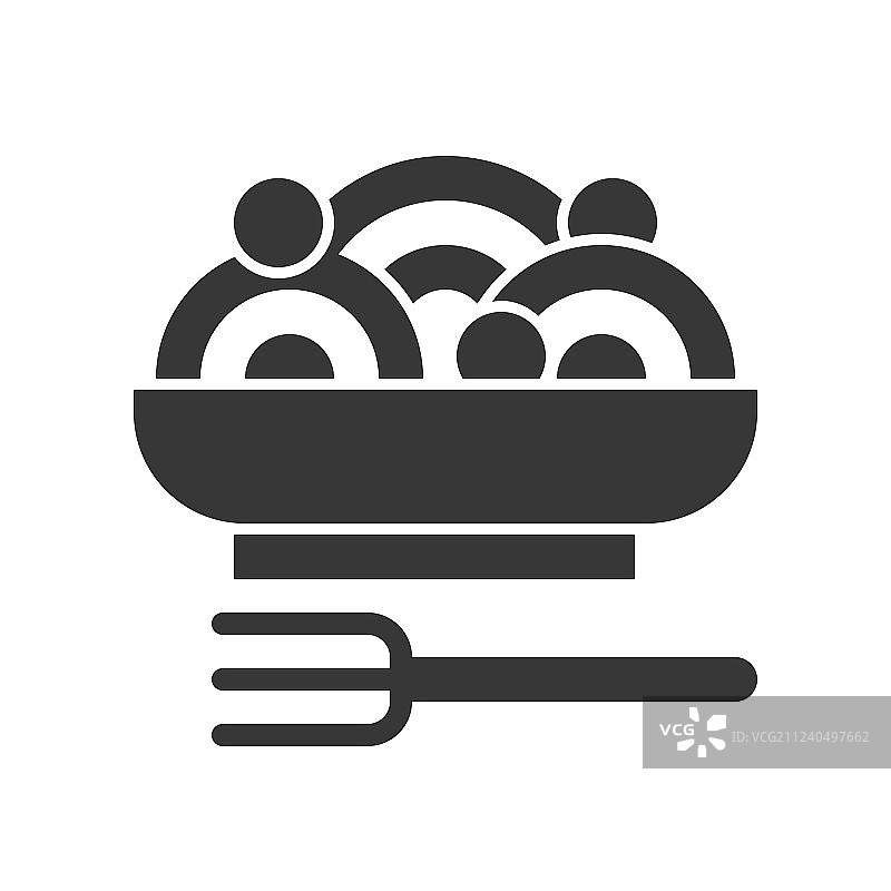 意大利面和肉丸食品套餐图片素材