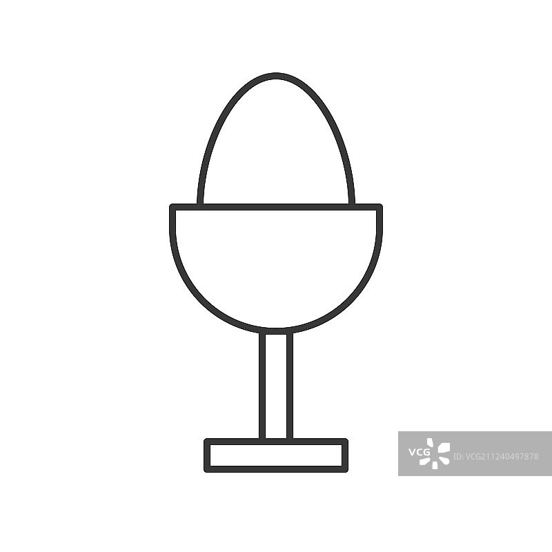 蛋杯食品轮廓中的水煮蛋图标图片素材