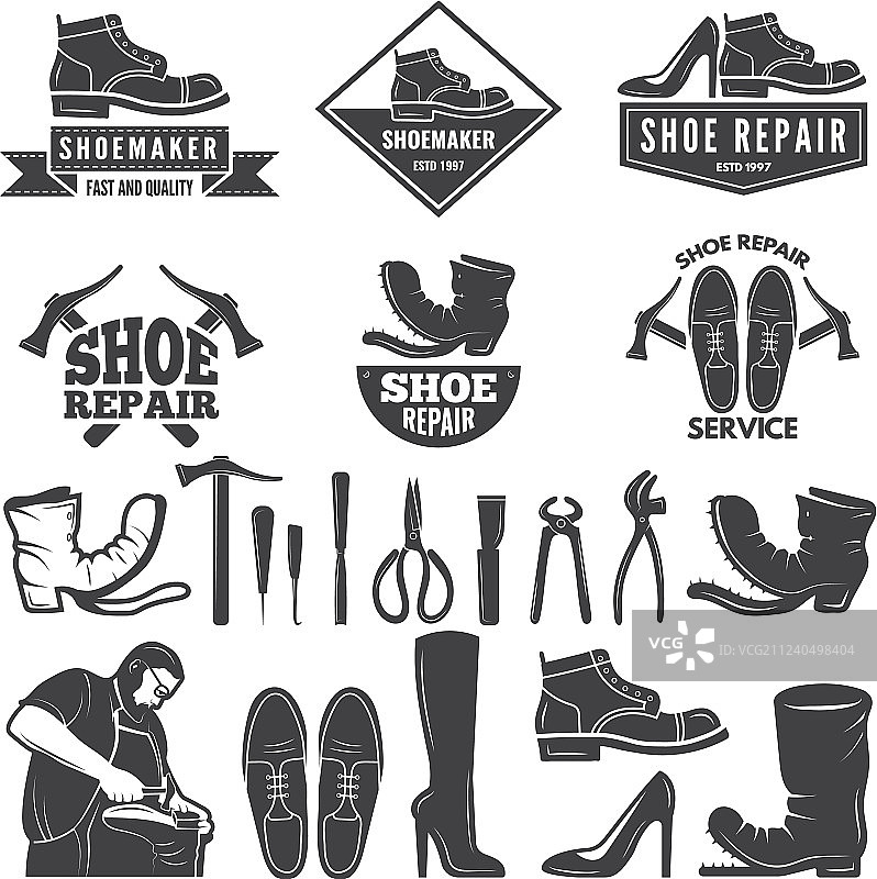 鞋子工具单色素材图片素材