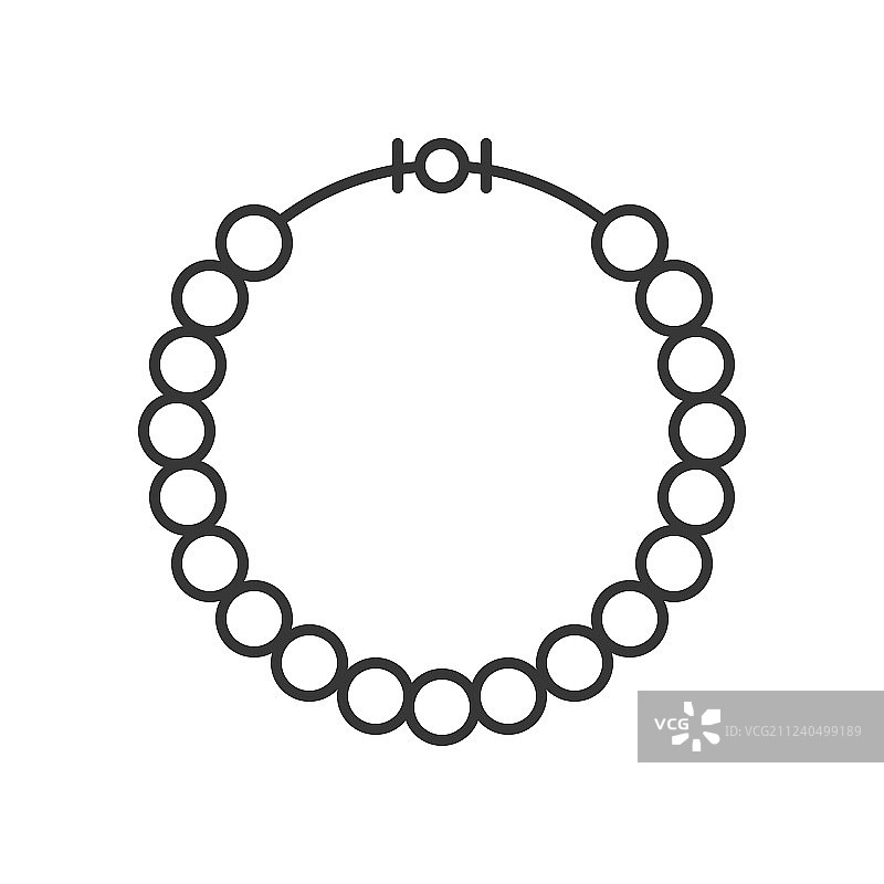 珍珠或珠子项链轮廓图标图片素材