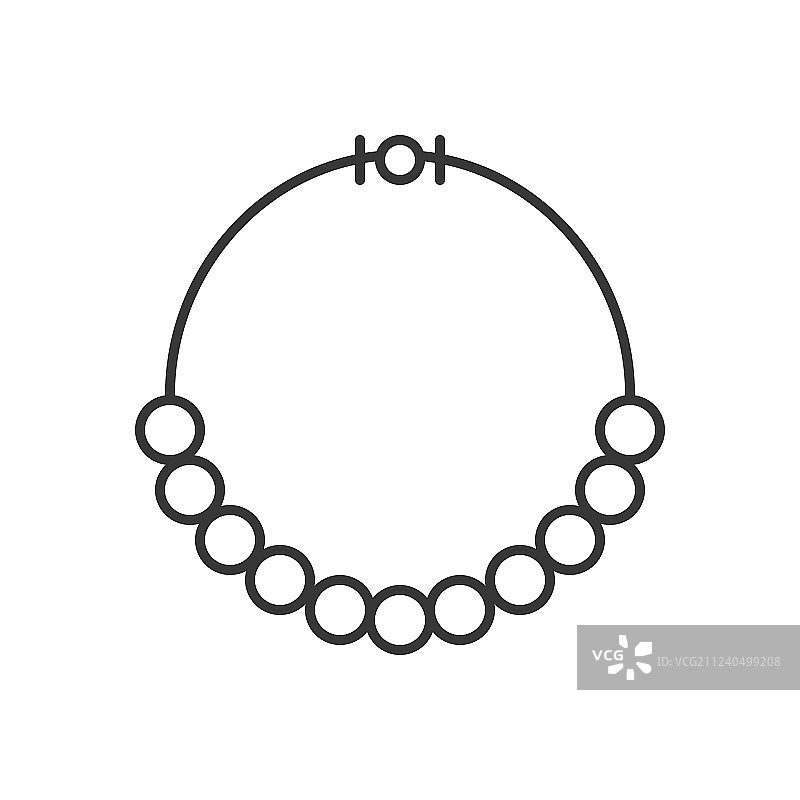 珍珠或珠子项链轮廓图标图片素材