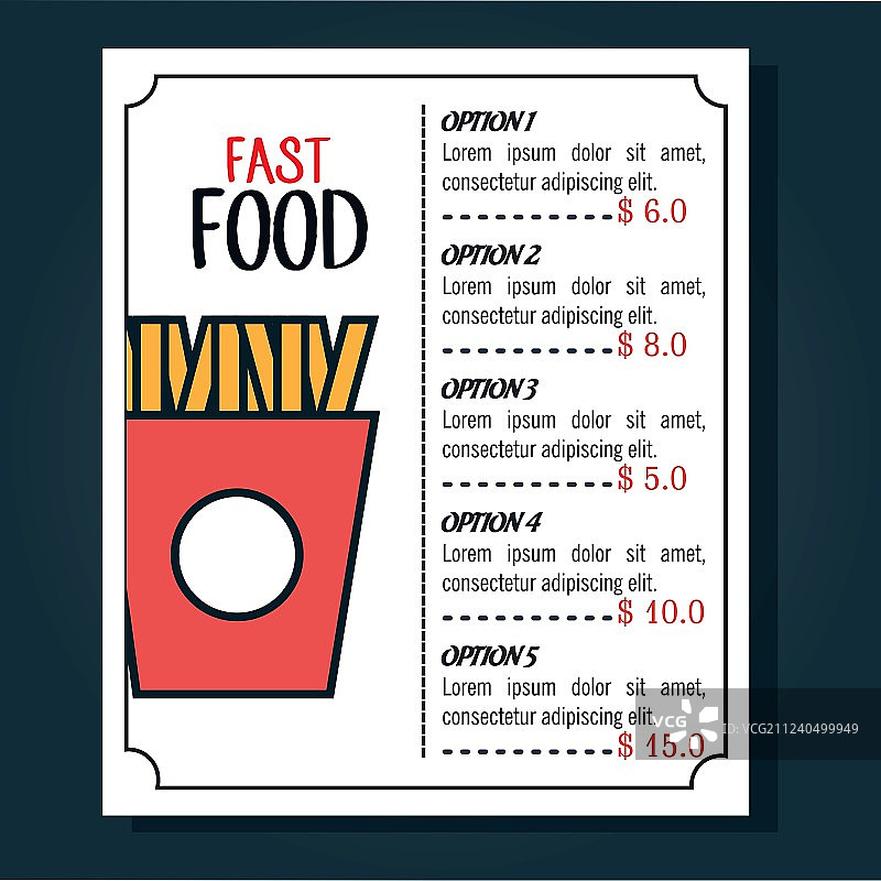 快餐店菜单独立图标图片素材