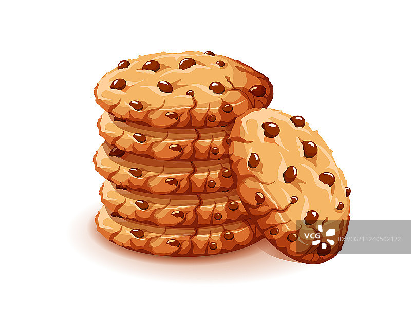 白色背景上的巧克力碎屑图片素材