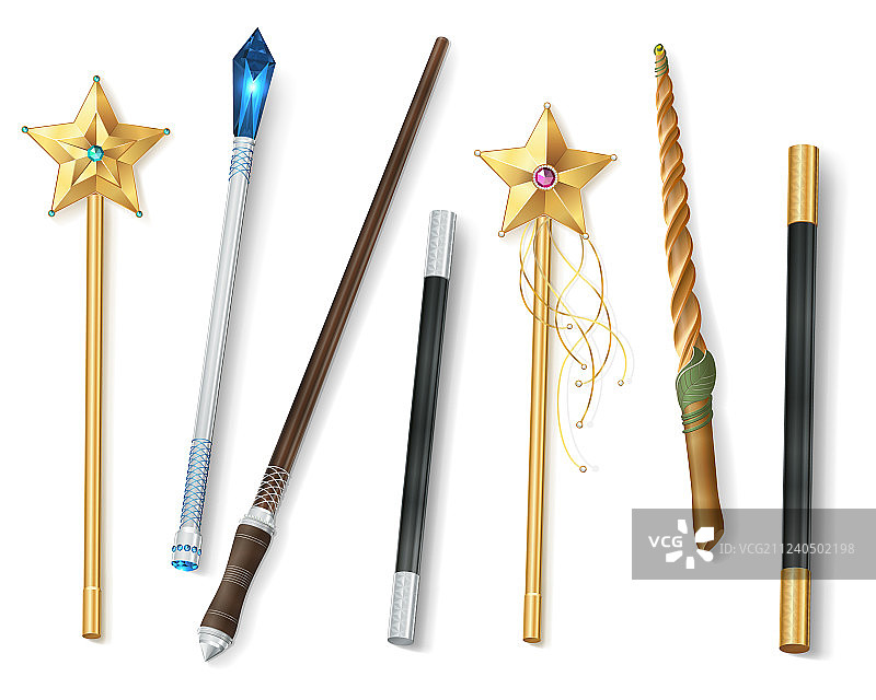 逼真魔法棒套装图片素材
