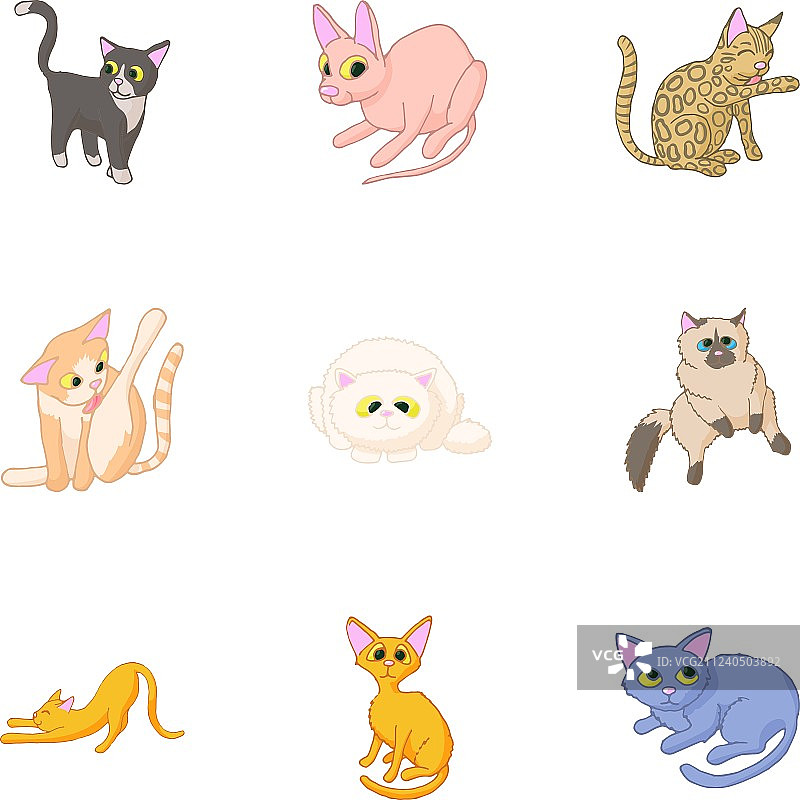 猫咪图标卡通风格图片素材