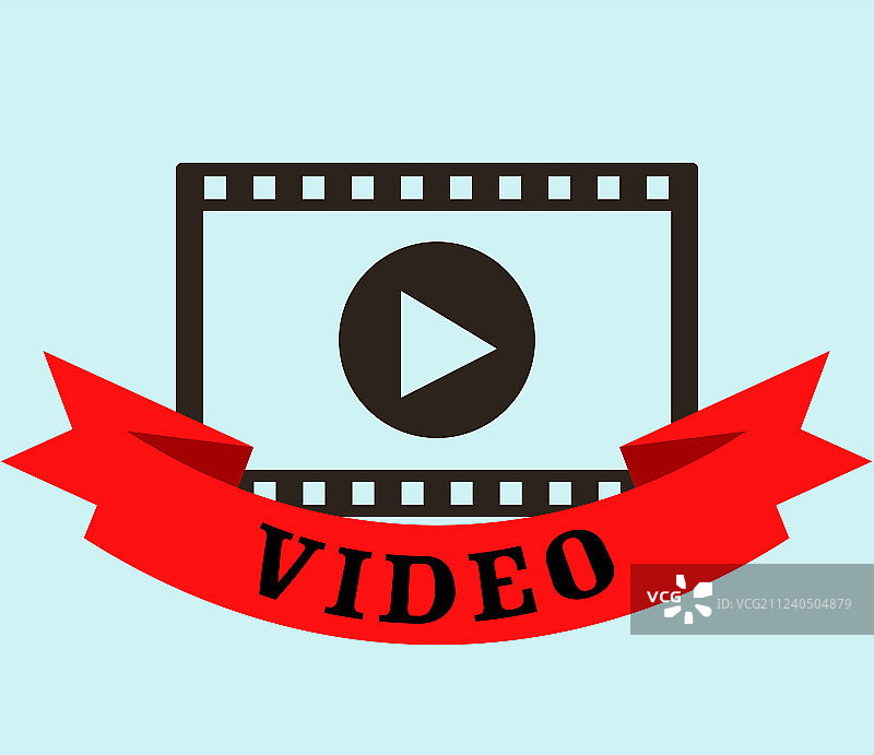 灰色背景上的互联网媒体录像带设计图片素材