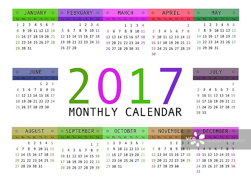 2017年日历图片素材