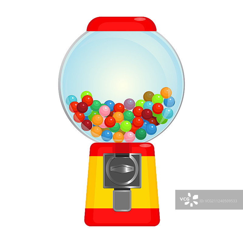 装满糖果的球形泡泡糖机图片素材
