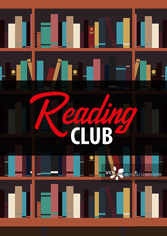读书俱乐部书架海报图片素材