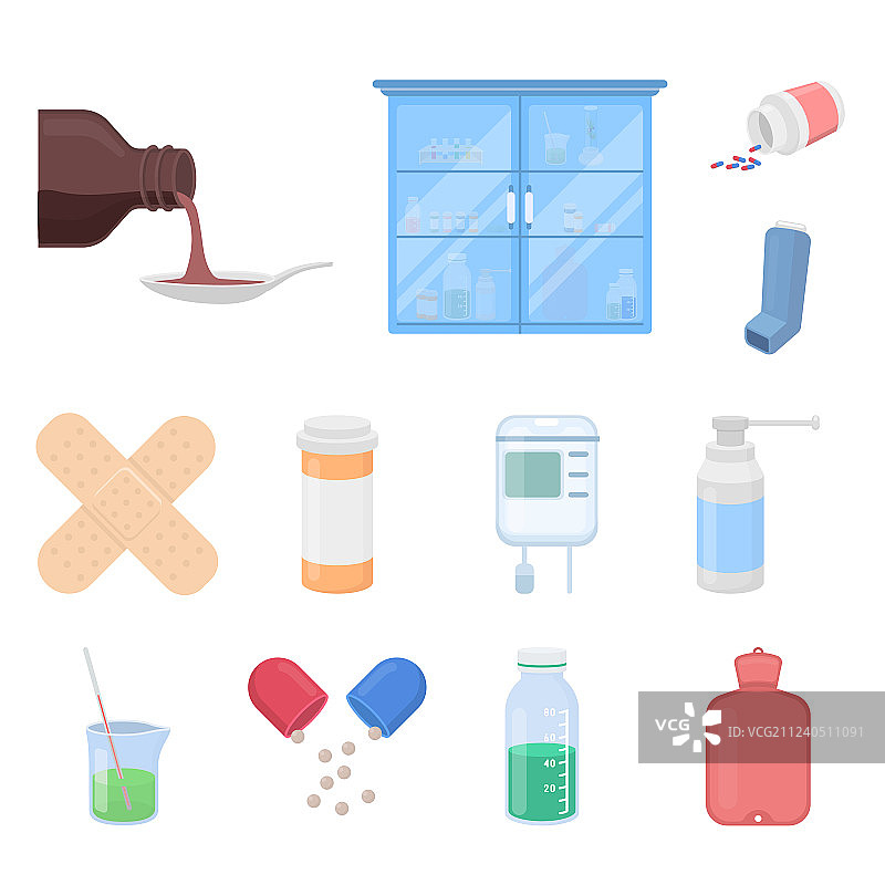 医药治疗卡通图标合集图片素材