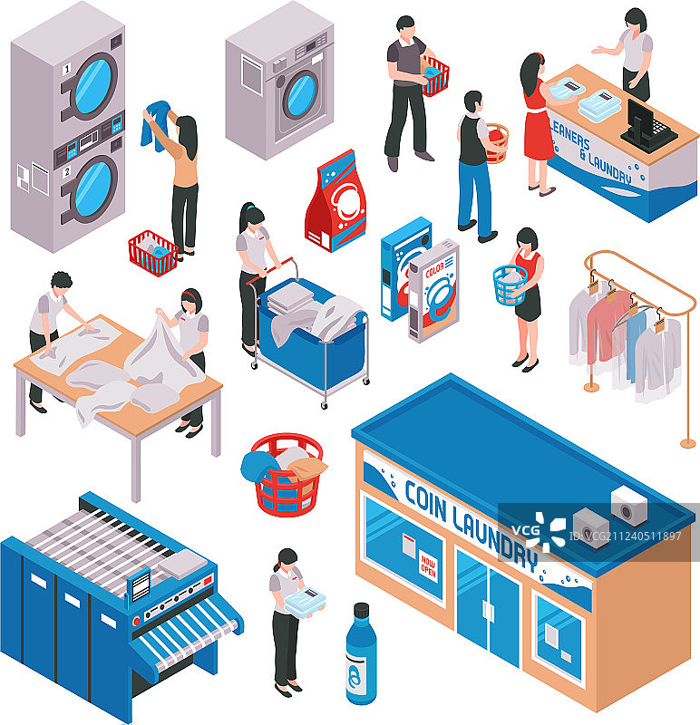 2.5D洗衣图标集图片素材