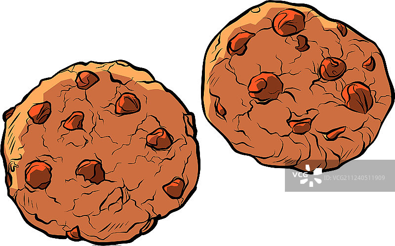 白色背景下的独立巧克力饼干图片素材