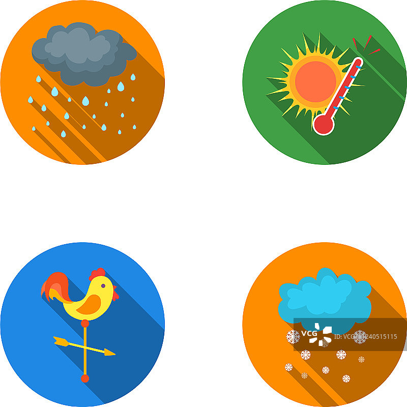 雨雪高温天气预报套装图片素材