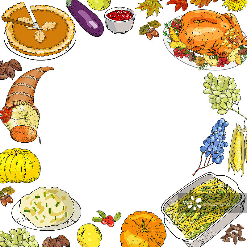 传统菜肴感恩节背景图片素材