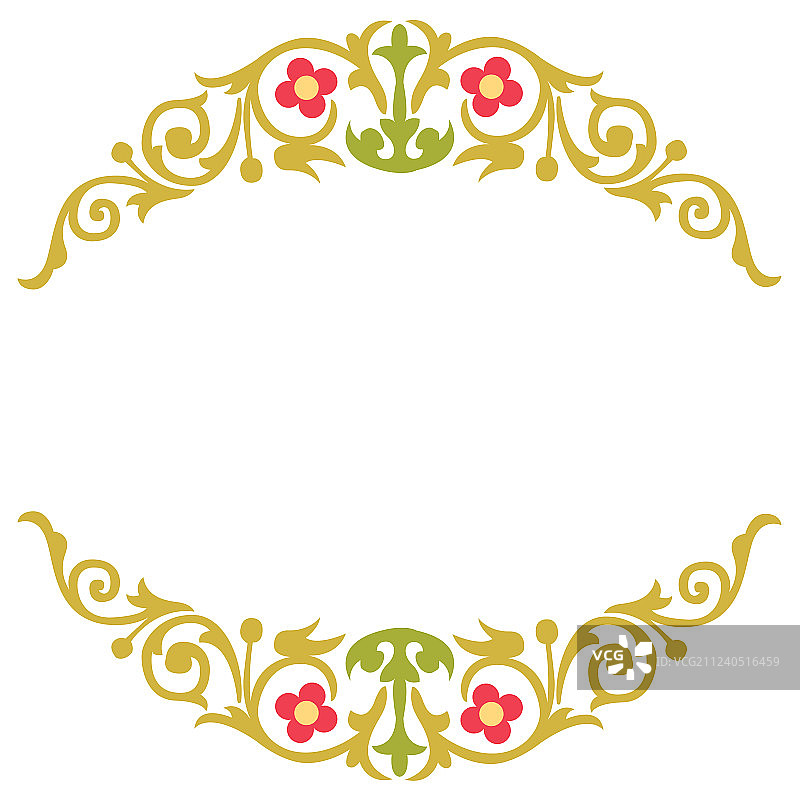 金箔花卉东方设计图片素材