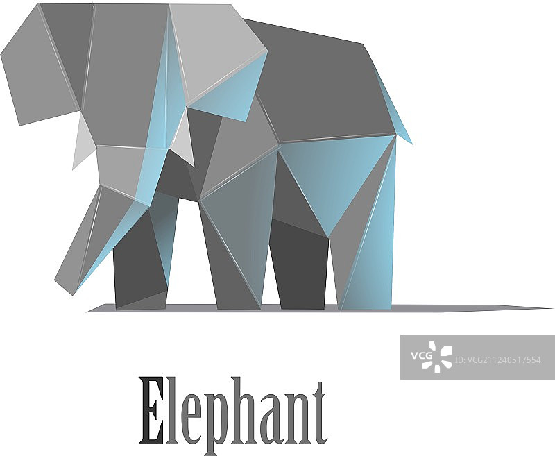 多边形几何大象设计图片素材