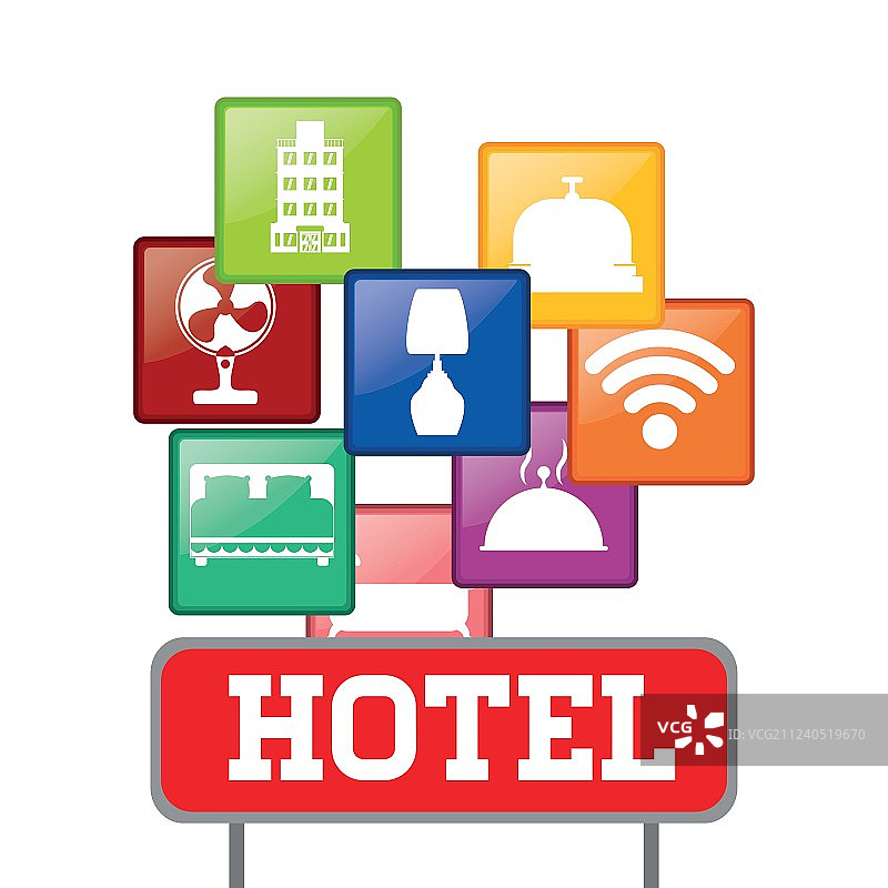 酒店和数字应用设计图片素材