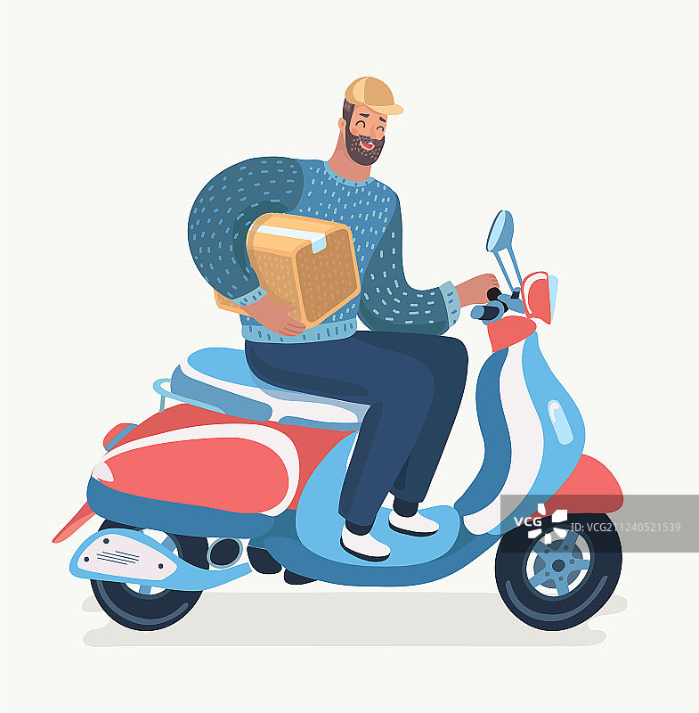 骑摩托车的运输员图片素材