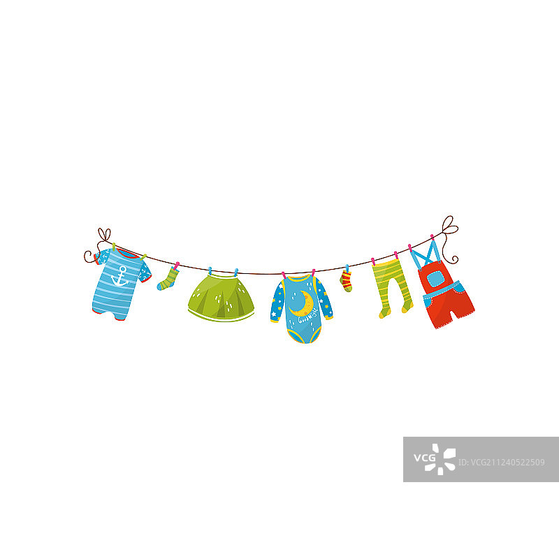 婴儿连体衣、袜子、裙子和紧身衣图片素材