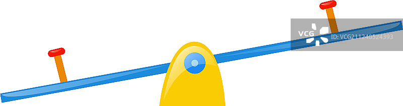 白色背景上的跷跷板图片素材