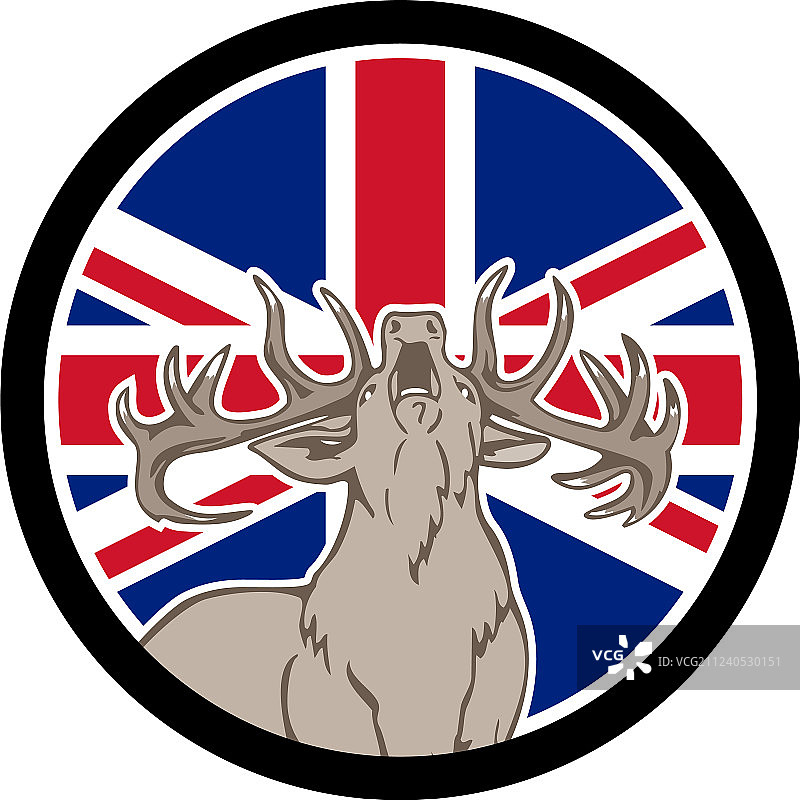 红鹿英国国旗图标图片素材