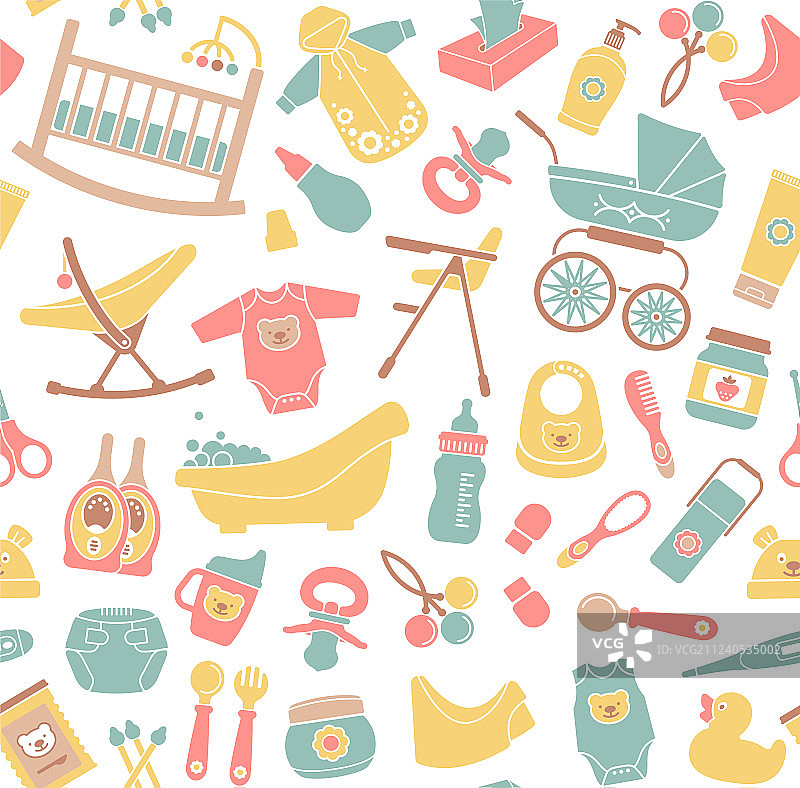 新生儿主题无缝背景图片素材