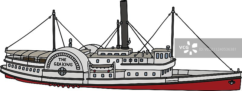 复古明轮船图片素材