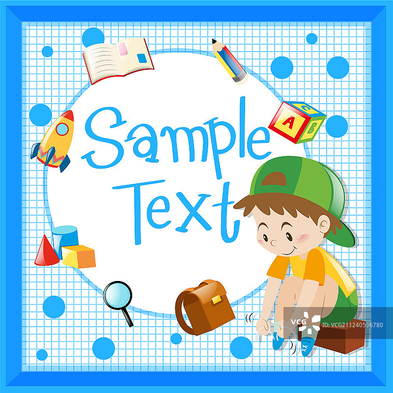 系鞋带男孩模板相框图片素材