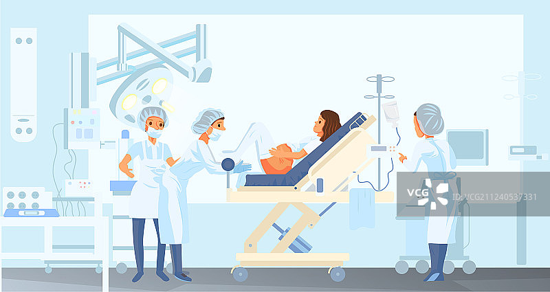 孕妇在医院分娩图片素材