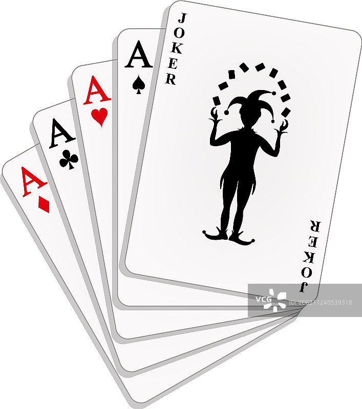 四张A和一张鬼牌图片素材