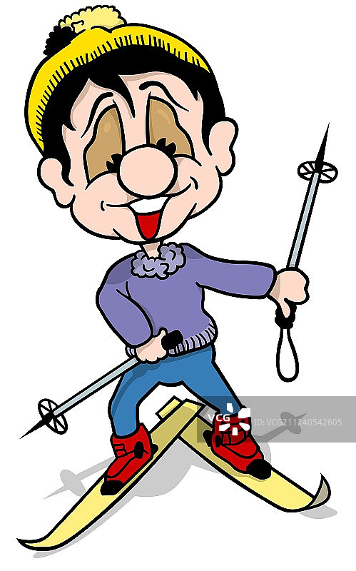 微笑的滑雪者图片素材