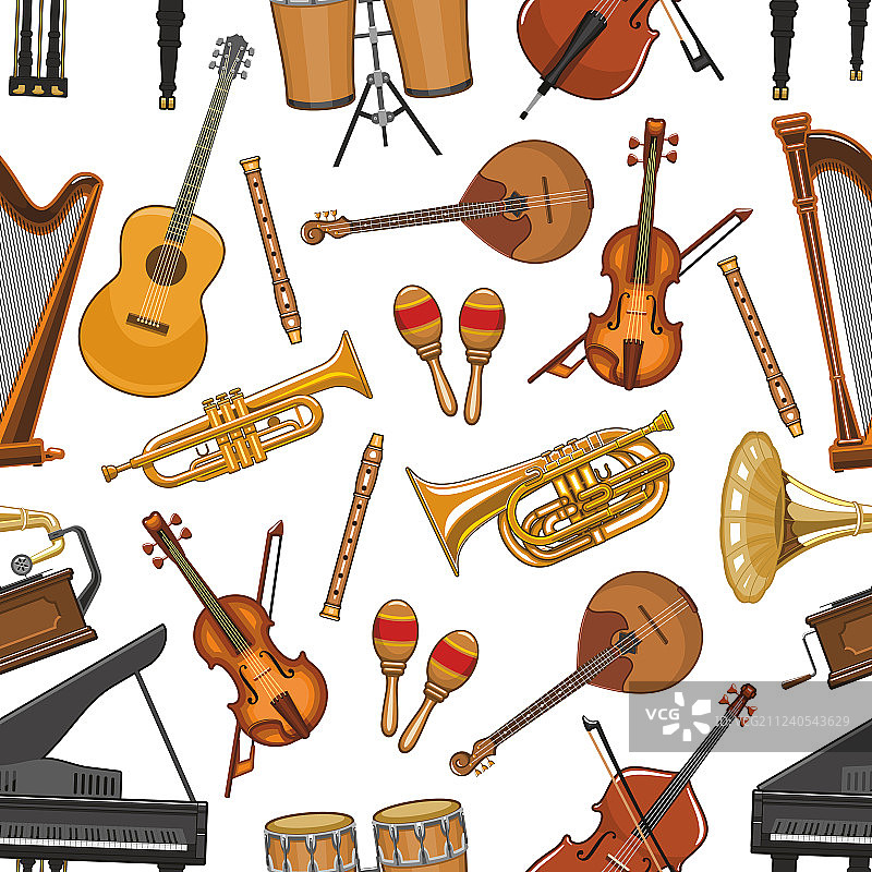 乐器无缝图案图片素材