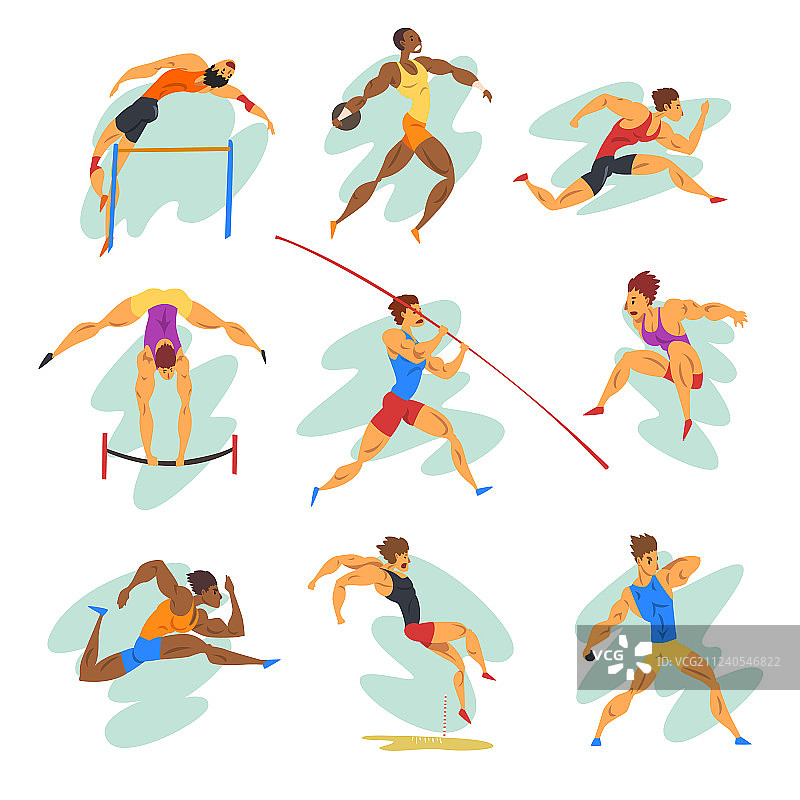 扁平风专业运动员套装图片素材