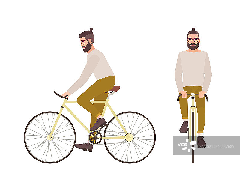 年轻潮人男性卡通人物图片素材