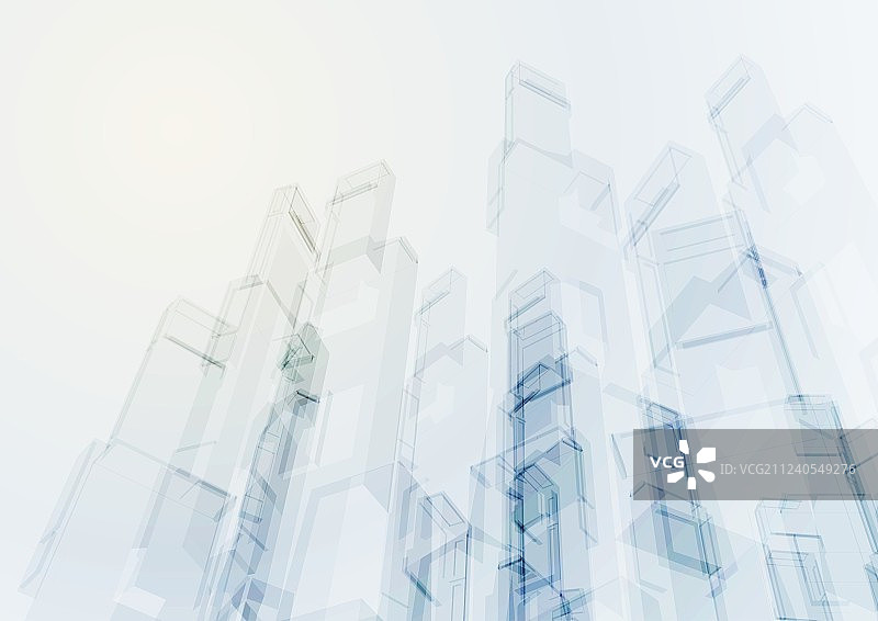 现代蓝色玻璃幕墙办公楼图片素材