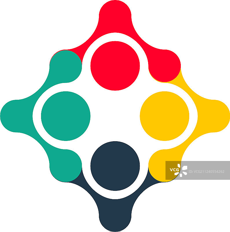 孩子们手牵着手，抽象时尚造型图片素材