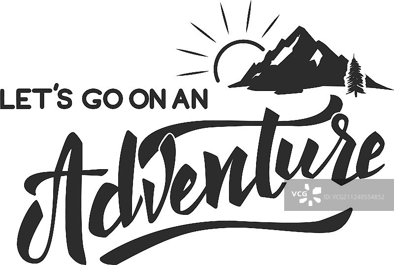 让我们去冒险手绘字图片素材