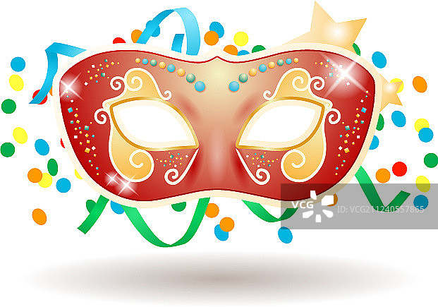 白色背景上的狂欢节面具图片素材