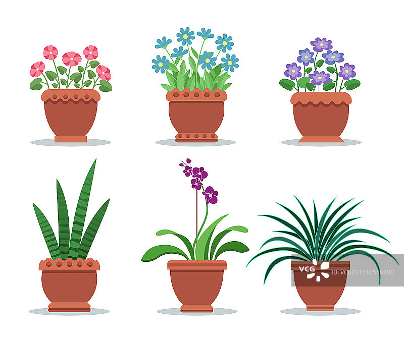 室内设计装饰用粘土盆栽图片素材