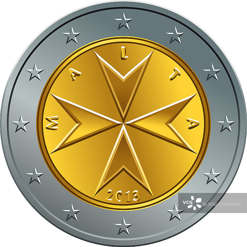 马耳他货币：欧元金币图片素材