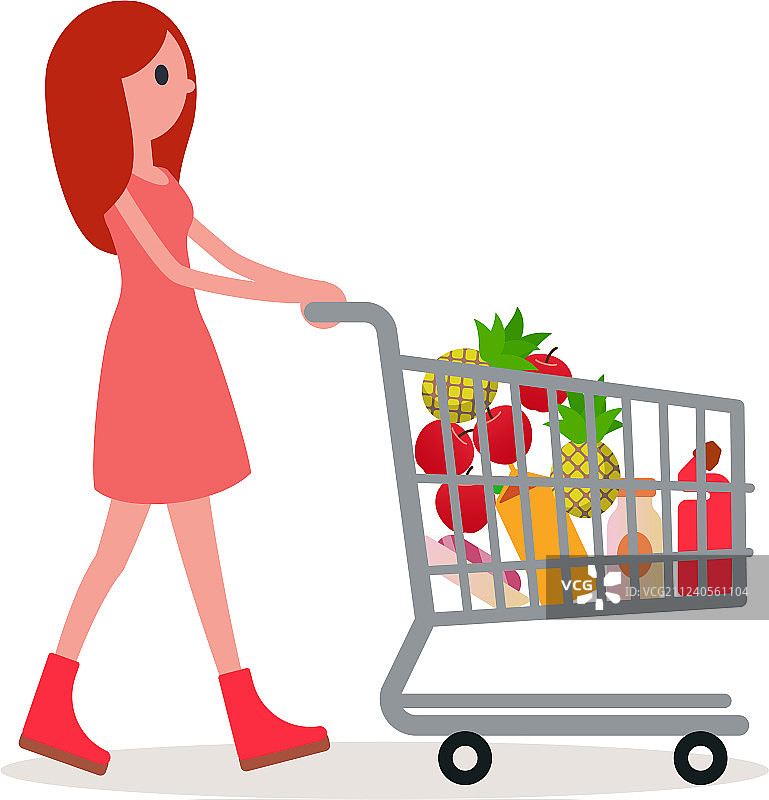 提着购物袋的女孩图片素材