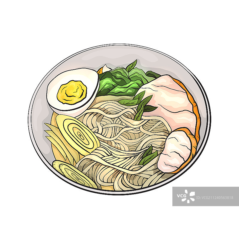 卡通拉面涂色素材图片素材