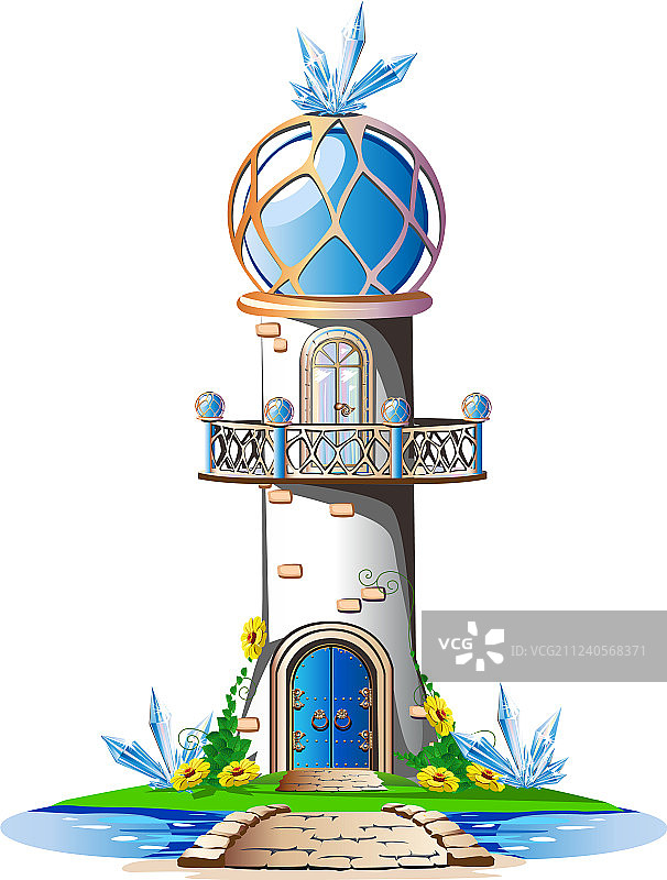 童话城堡：蓝色穹顶图片素材